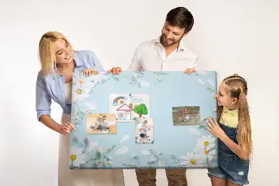 Tableau d'affichage en liège avec cadre floral