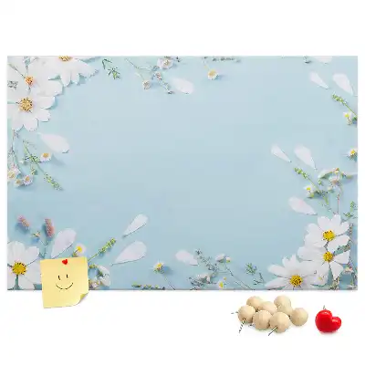 Tableau d'affichage en liège avec cadre floral