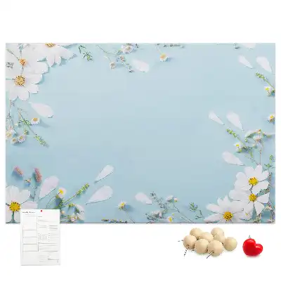 Tableau d'affichage en liège avec cadre floral