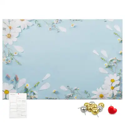 Tableau d'affichage en liège avec cadre floral