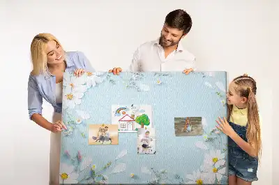 Tableau d'affichage en liège avec cadre floral