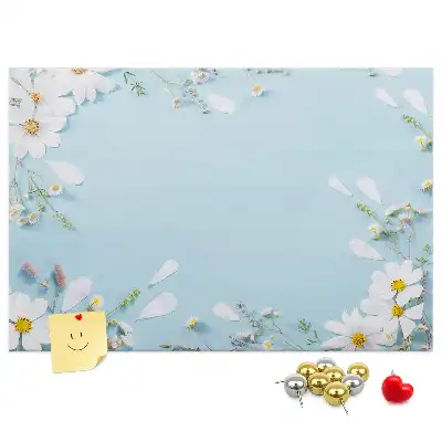 Tableau d'affichage en liège avec cadre floral