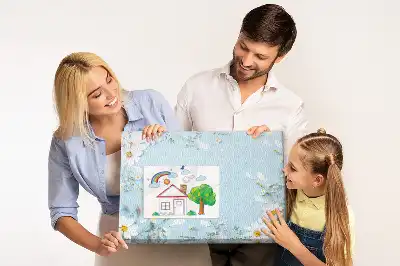 Tableau d'affichage en liège avec cadre floral