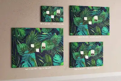 Tableau d'affichage en liège motif feuilles exotiques