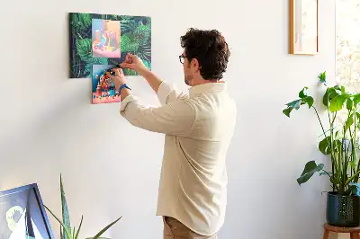 Tableau d'affichage en liège motif feuilles exotiques