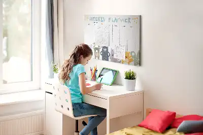 Tableau d’affichage en liège Planificateur pour enfants pour la semaine