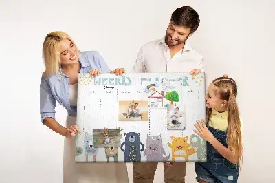 Tableau d’affichage en liège Planificateur pour enfants pour la semaine