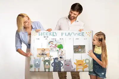 Tableau d’affichage en liège Planificateur pour enfants pour la semaine