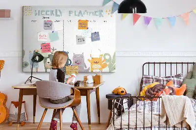 Tableau d’affichage en liège Planificateur pour enfants pour la semaine