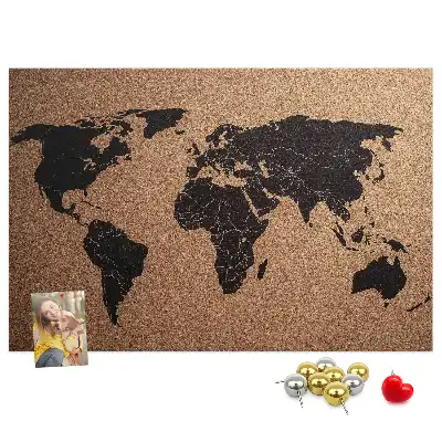 Tableau de liège Contour minimaliste des continents
