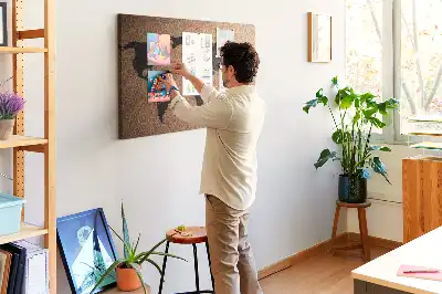 Tableau de liège Contour minimaliste des continents
