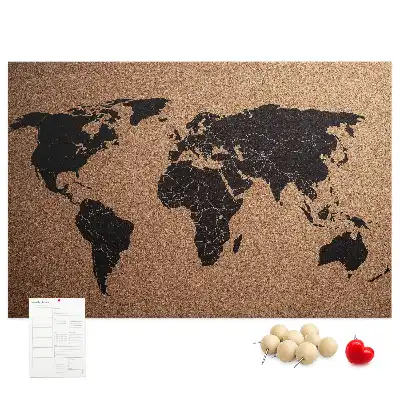 Tableau de liège Contour minimaliste des continents