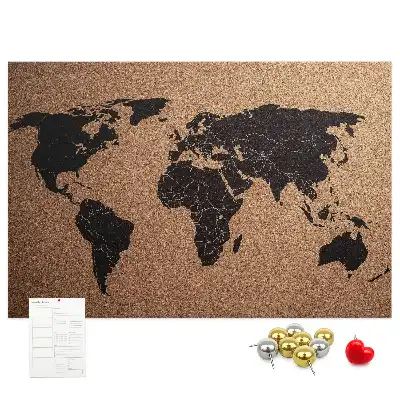 Tableau de liège Contour minimaliste des continents