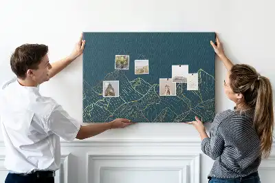 Tableau d’affichage en liège Croquis de montagnes