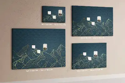 Tableau d’affichage en liège Croquis de montagnes