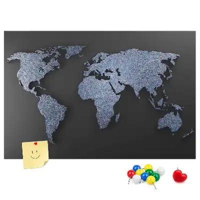 Tableau en liège déco Contour spatial des continents