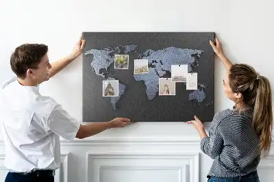 Tableau en liège déco Contour spatial des continents