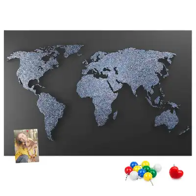 Tableau en liège déco Contour spatial des continents