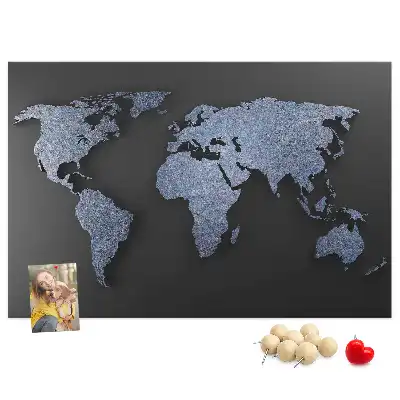Tableau en liège déco Contour spatial des continents