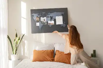 Tableau en liège déco Contour spatial des continents