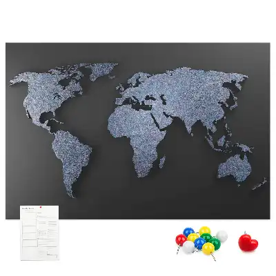 Tableau en liège déco Contour spatial des continents