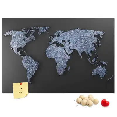 Tableau en liège déco Contour spatial des continents