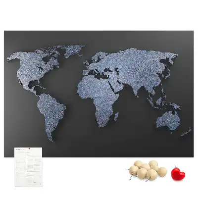 Tableau en liège déco Contour spatial des continents