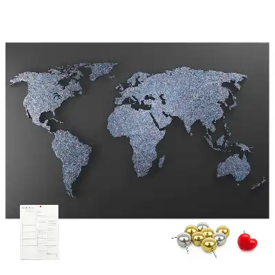 Tableau en liège déco Contour spatial des continents