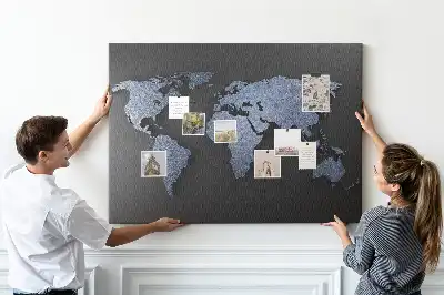 Tableau en liège déco Contour spatial des continents