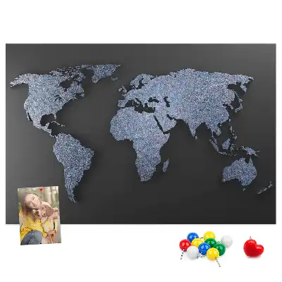 Tableau en liège déco Contour spatial des continents