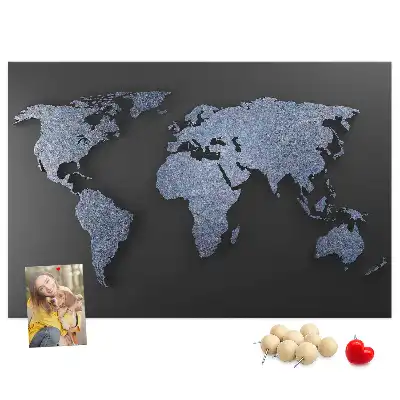 Tableau en liège déco Contour spatial des continents