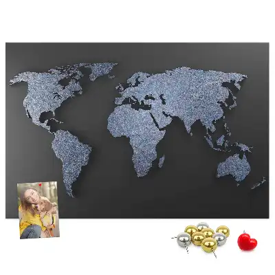 Tableau en liège déco Contour spatial des continents