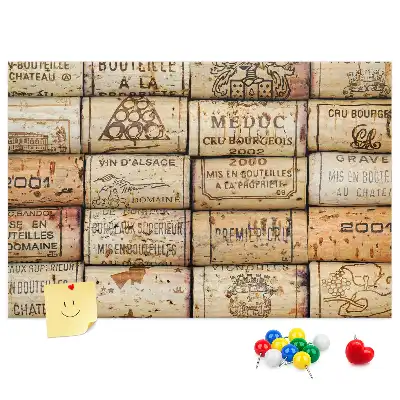 Tableau d'affichage en liège fait de bouchons de vin