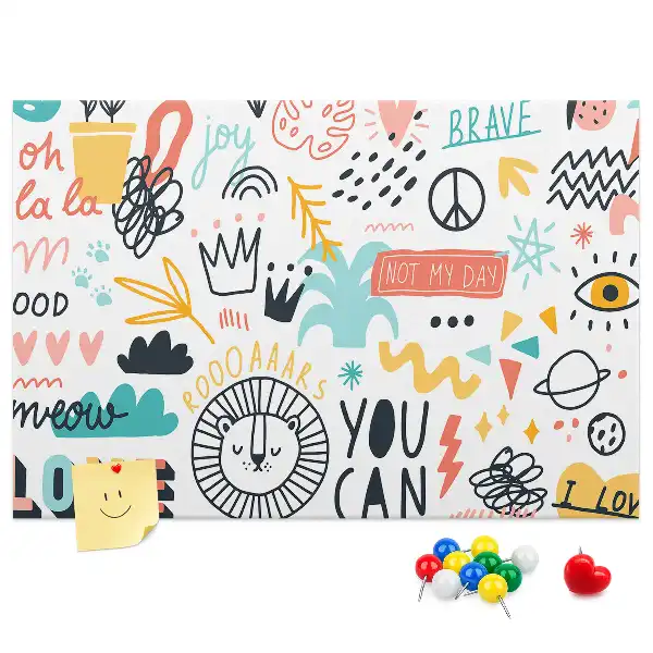Tableau de liège à motifs de dessins linéaires minimalistes