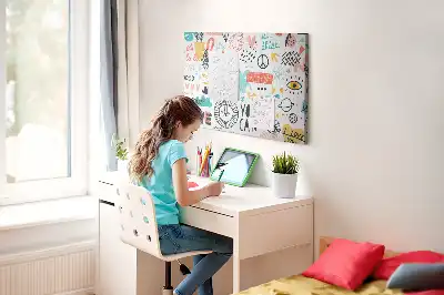 Tableau de liège à motifs de dessins linéaires minimalistes