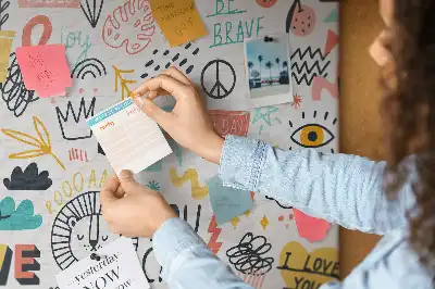 Tableau de liège à motifs de dessins linéaires minimalistes