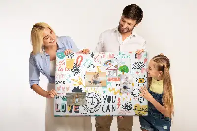 Tableau de liège à motifs de dessins linéaires minimalistes