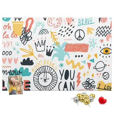 Tableau de liège à motifs de dessins linéaires minimalistes