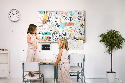 Tableau de liège à motifs de dessins linéaires minimalistes