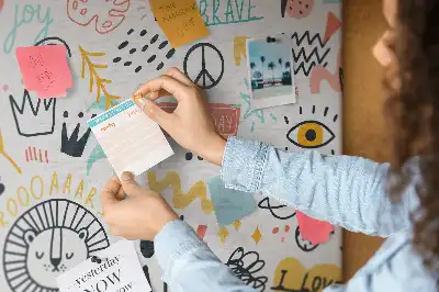 Tableau de liège à motifs de dessins linéaires minimalistes