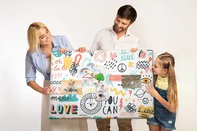 Tableau de liège à motifs de dessins linéaires minimalistes