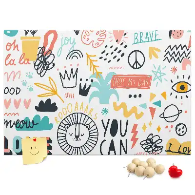 Tableau de liège à motifs de dessins linéaires minimalistes