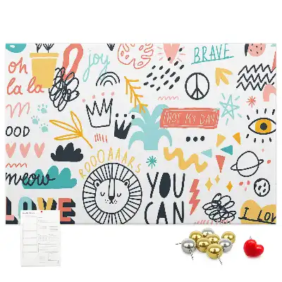 Tableau de liège à motifs de dessins linéaires minimalistes