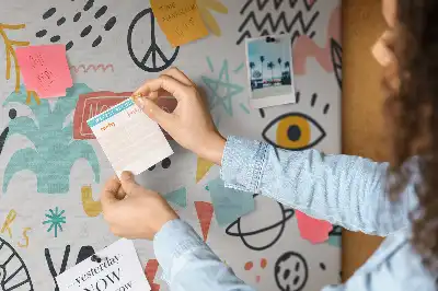 Tableau de liège à motifs de dessins linéaires minimalistes