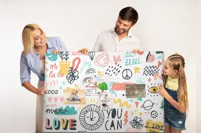 Tableau de liège à motifs de dessins linéaires minimalistes