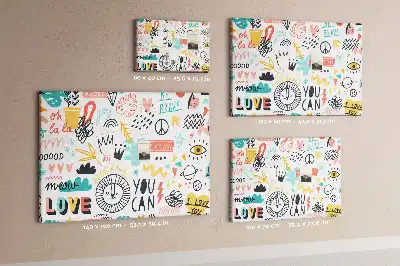 Tableau de liège à motifs de dessins linéaires minimalistes