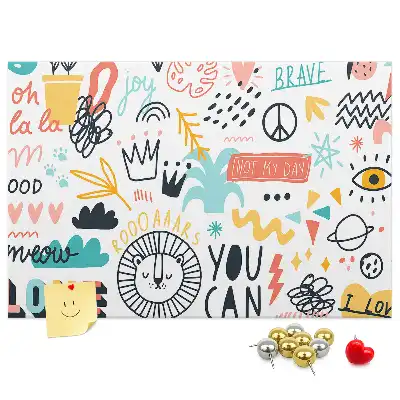 Tableau de liège à motifs de dessins linéaires minimalistes