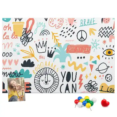Tableau de liège à motifs de dessins linéaires minimalistes