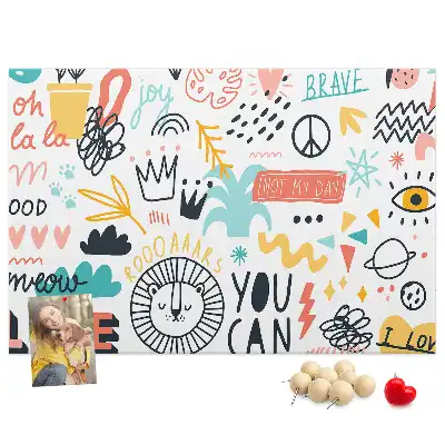 Tableau de liège à motifs de dessins linéaires minimalistes