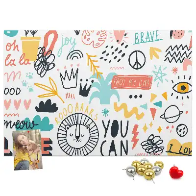 Tableau de liège à motifs de dessins linéaires minimalistes